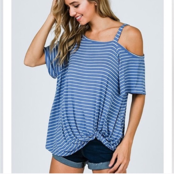 Tops - NWT ONE SHOULDER SIDE KNOT STRIPED TOP SIZE SMALL